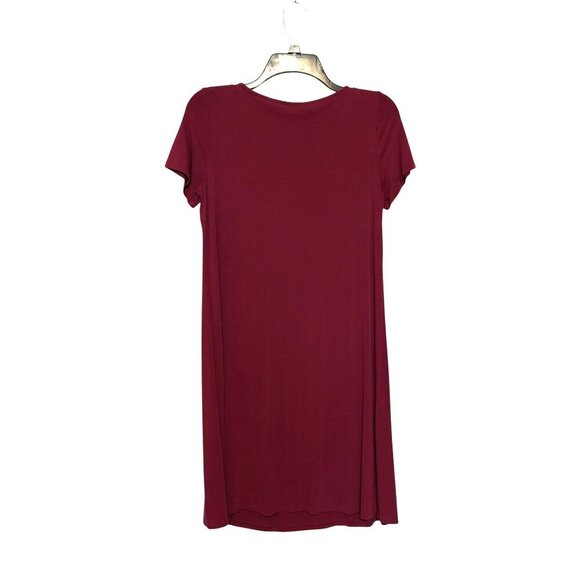 J. Jill Wearever Collection Womens XS Claret Burgundy Pleated Front A-Line Dress - Picture 3 of 9